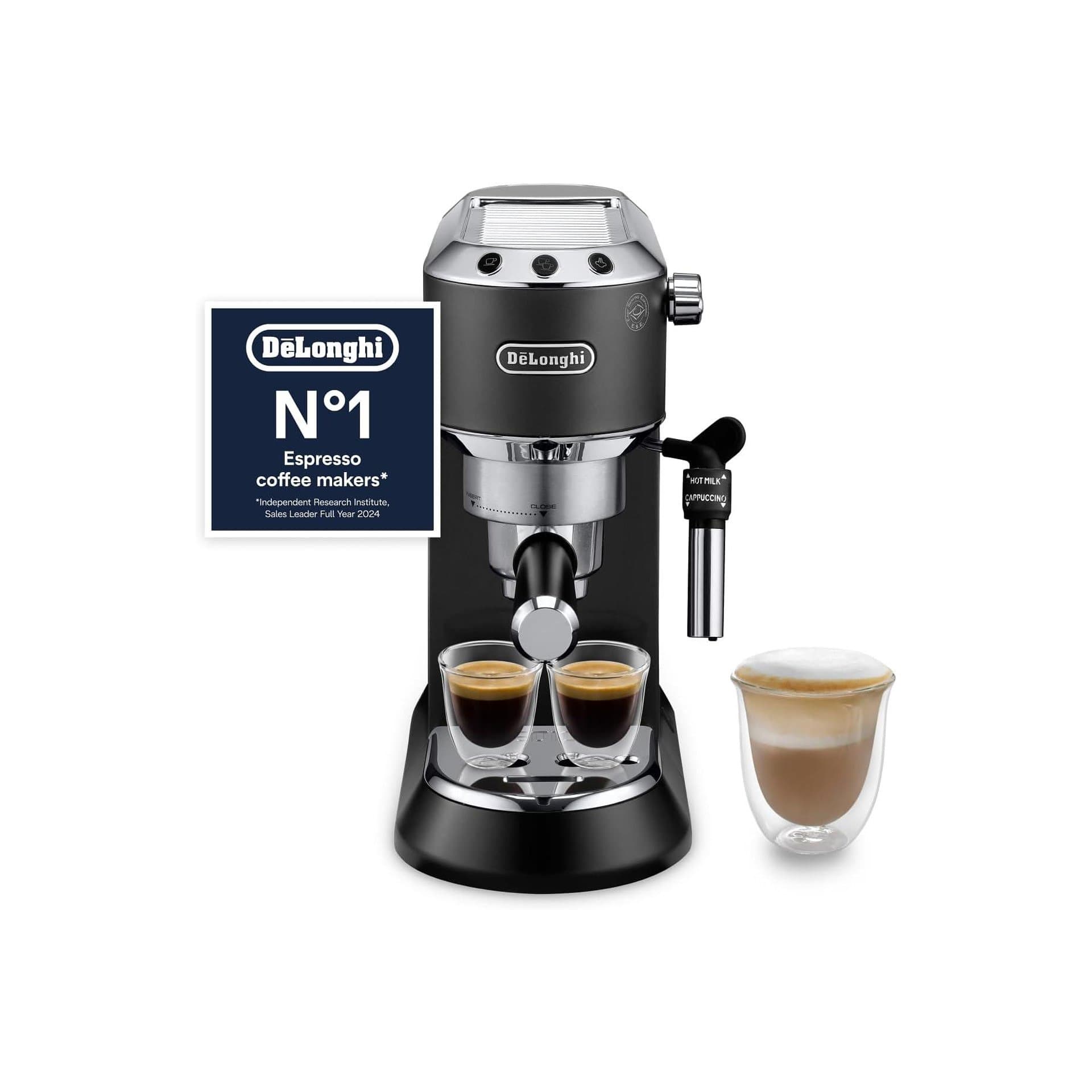 Кафемашина - De'Longhi Dedica Style EC685BK 15 бара, метално тяло, регулируема парна дюза, 1,1 л, черна