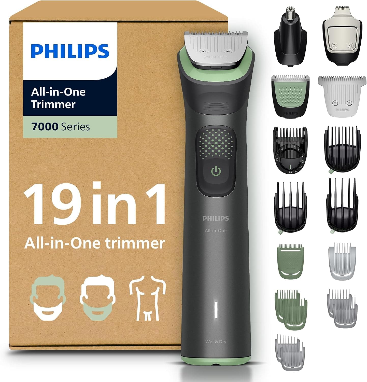 Машинка за подстригване и тример - Philips MG7962/30 19 части 26 настройки 0,5–20 мм